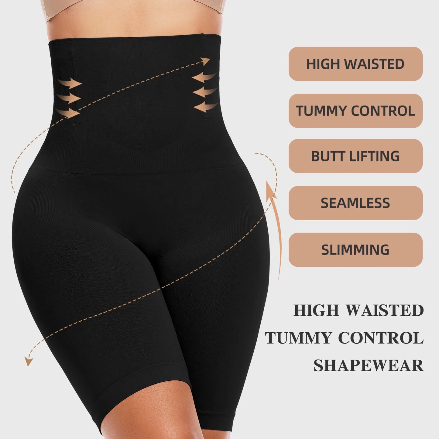 Achieve Flawless Curves with VASLANDA's 2-Pack High-Waisted Tummy Control Shapewear Shorts - Elevate Your Style Now!