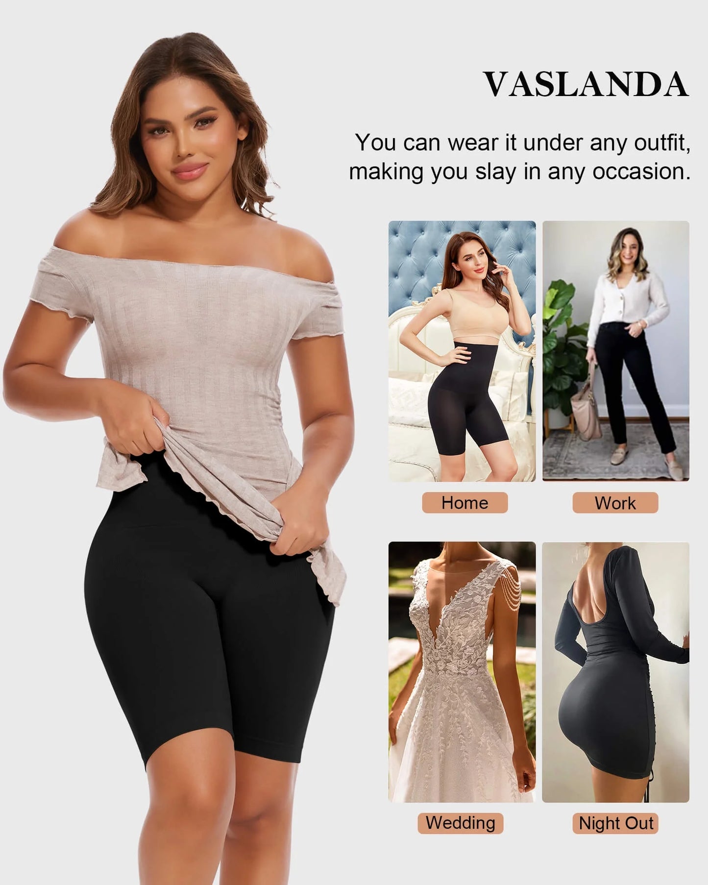 Transform Your Silhouette: High-Waisted Tummy Control Shapewear Shorts - 2 Pack for Effortless Confidence and Elegance