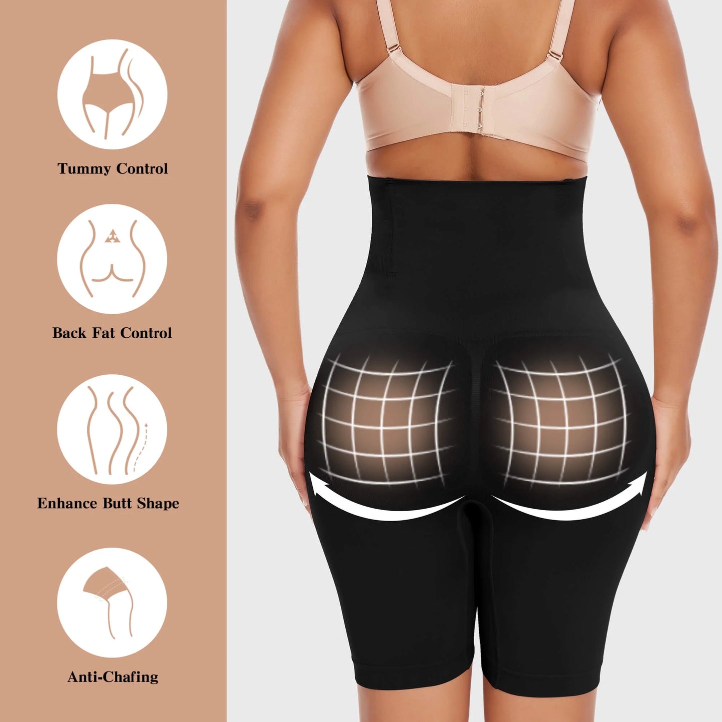 Transform Your Silhouette: High-Waisted Tummy Control Shapewear Shorts - 2 Pack for Effortless Confidence and Elegance
