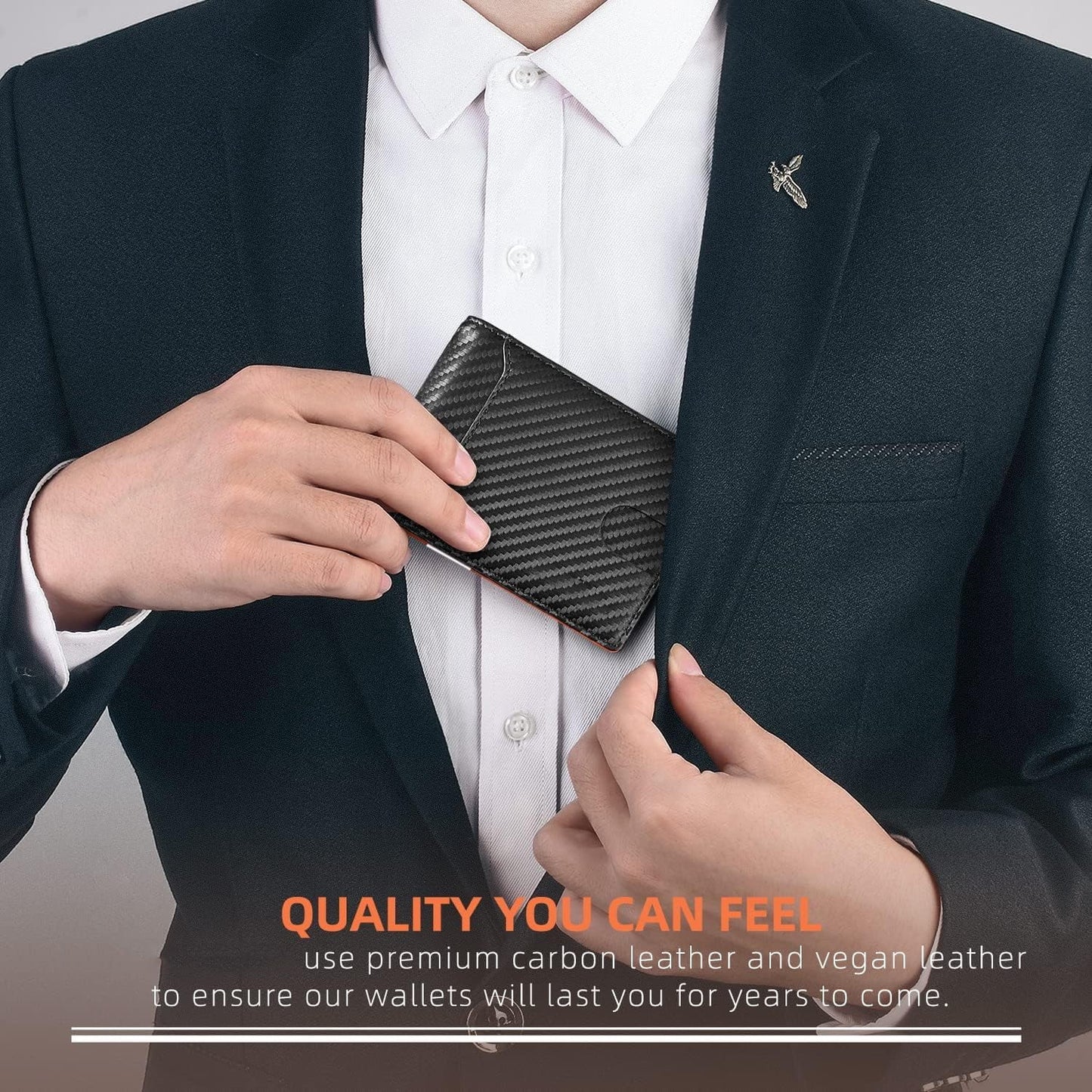 Sleek & Secure: Men's Genuine Leather RFID Blocking Slim Wallet with Money Clip - The Ultimate Minimalist Gift