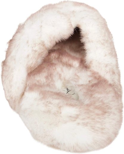 Step Into Cozy Luxury with Jessica Simpson's Ivory Faux Fur House Slippers - Memory Foam Comfort and Anti-Skid Security