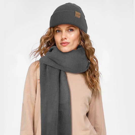 Cozy & Stylish Women's Winter Beanie Hat and Scarf Set - Fleece Lined for Ultimate Comfort in Cold Weather - Available in Chic Colors