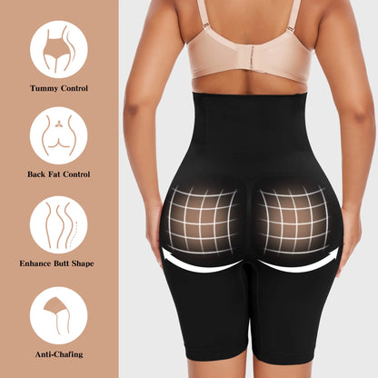 Transform Your Silhouette: High-Waisted Tummy Control Shapewear Shorts - 2 Pack for Effortless Confidence and Elegance